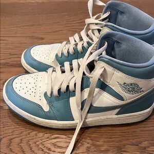 Nike Air Jordan Blue and White Athletic Shoes